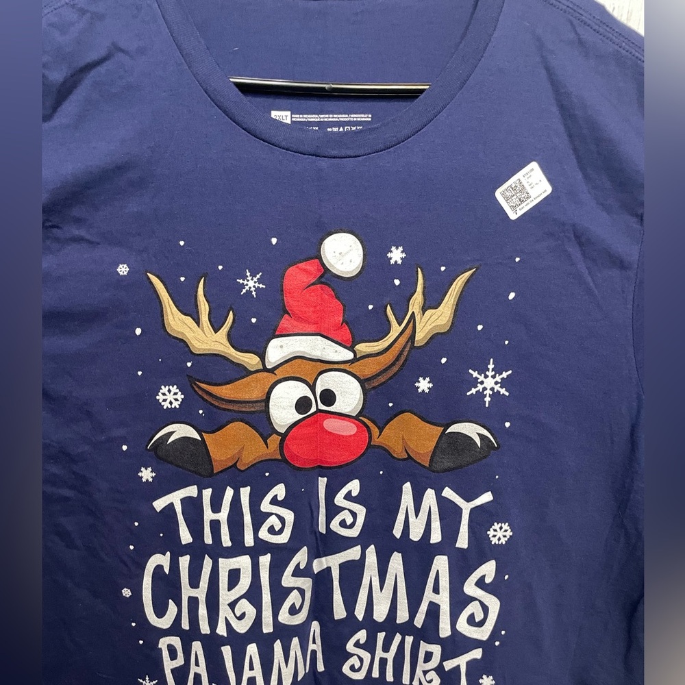 This Is My Christmas Pajama Shirt Reindeer Tee 2XLT Funny Holiday - Picture 3 of 4